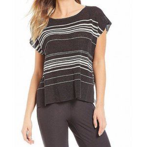 Eileen Fisher Lightweight Striped Poncho Sweater